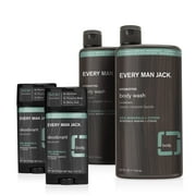 Every Man Jack Men’S Body Wash + Deodorant Set - Cleanse All Skin Types And Fight Odors With Naturally Derived Ingredients And Sea Mineral + Citron Scent - 24Oz. Body Wash Twin Pack + Deo Twin Pack.