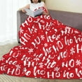 thumbnail image 3 of Red Christmas Throw Blankets, Christmas Hohoho Snowflake Soft Blanket Decorative for Home Sofa Couch Chair Living Bedroom,40x50 Inches, Winter Snowflake, 3 of 6