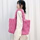 thumbnail image 2 of Bolso Tote de tela blanda de gran capacidad | Bolso de hombro elegante para mujer | Rosa, rosa intenso, gris | 11,81"x9,45"x5,91" | Asa elegante, bolso diario ligero, 2 of 6
