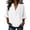 White, variant on VEKDONE Cotton Shirts for Women Deep V Neck Collared Shirt Summer 3/4 Length Sleeve Tunic Tops Dressy Solid Color Loose Fit Work Blouse Beige XXL