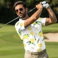 thumbnail image 4 of Uorisanigo Lemon Couples' Outfits His and Hers Clothing Men's 1/4 Zip QuickDry Short Sleeve Shirt, Women's Sleeveless Zip Front Golf Dress with Built-In Pockets Shorts for Sports Workout, 4 of 8