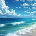 thumbnail image 6 of WYYP Waterproof 100% Polyester Fiber Table Cloth - The Sunny Beach and Joyful Scenery Make You Feel Refreshed and Happy White, 6 of 8