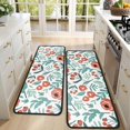 thumbnail image 4 of Kitchen Rugs Sets Of 2,Pioneer Flower Floral Print Pattern Anti Fatigue Kitchen Mat Rugs Non Slip Washable,Decorative Kitchen Floor Mats for Kitchen,Sink,Laundry,17"x47"+17"x47", 4 of 5