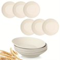 thumbnail image 1 of Unbrand 6 Pcs 9 Inch Lightweight Unbreakable Wheat Straw Deep Dinner Plates - Reusable Plastic Alternative, 1 of 4