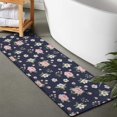 thumbnail image 2 of Pioneer Flower Floral Print Pattern Bathroom Rugs Mat, Non Slip Microfiber Bathroom Rug with Rubber Backing, Soft Mats for Bathroom Floor Tub Shower, 17"x47", 2 of 5