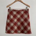 thumbnail image 2 of Women's Tennis Skirts Summer Women Style Autumn Winter High Waisted Plaid Woolen A Line Skirt Red L, 2 of 7