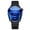 【Steel Band】Black Steel-Blue Surface, variant on Men's Watch Fashion Creative Shield Design Stainless Steel Band Luxury Quartz Sport Wristwatch forMen, Business Casual Gif