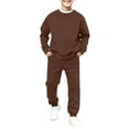 thumbnail image 4 of KAUOD 2 Piece Sweatsuits for Teen Girls Plain Fleece Hoodies Sweatpants Joggers Set Warm Casual Pullover Tracksuits Outfits, 4 of 6