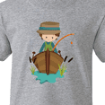 thumbnail image 4 of Inktastic Fishing Boy, Brown Hair, Fisherman, Fishing Rod Youth T-Shirt, 4 of 5