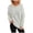 White, variant on Women's Knitting Hooded Sweater Casual Long Sleeve Drawstring Loose Blouse Comfy Solid Color Pullover Tops