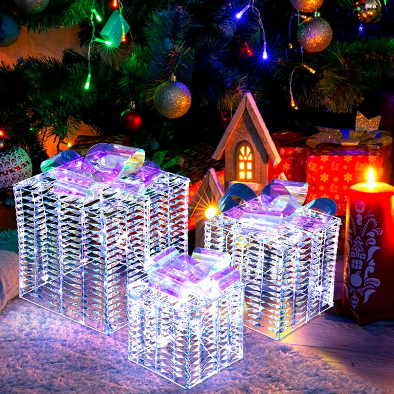パク・ボゴム Christmas Eve ボックスセットとペンライト Costway Set of 3 Iridescent Christmas Gift Box LED Lighted Present