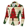 thumbnail image 5 of Donemore Men's Long Sleeve Button-Down Collar Shirt, Christmas Themed Holiday Print Design, Comfortable Casual Daily Wear Fashion Top, 5 of 8