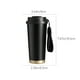 thumbnail image 3 of Taza de café aislada de acero inoxidable 500ml | Termo al vacío 304 con pajita, tapa impermeable, correa de nailon | Bebidas calientes y frías, vaso portátil de viaje, blanco/negro/rojo, duradero, 3 of 6