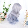 thumbnail image 2 of Peluca de pelo largo sintético ondulado para mujer, color Irregular, degradado en azul, blanco, azul, Lolita, belleza, chica japonesa, Cosplay, 2 of 4