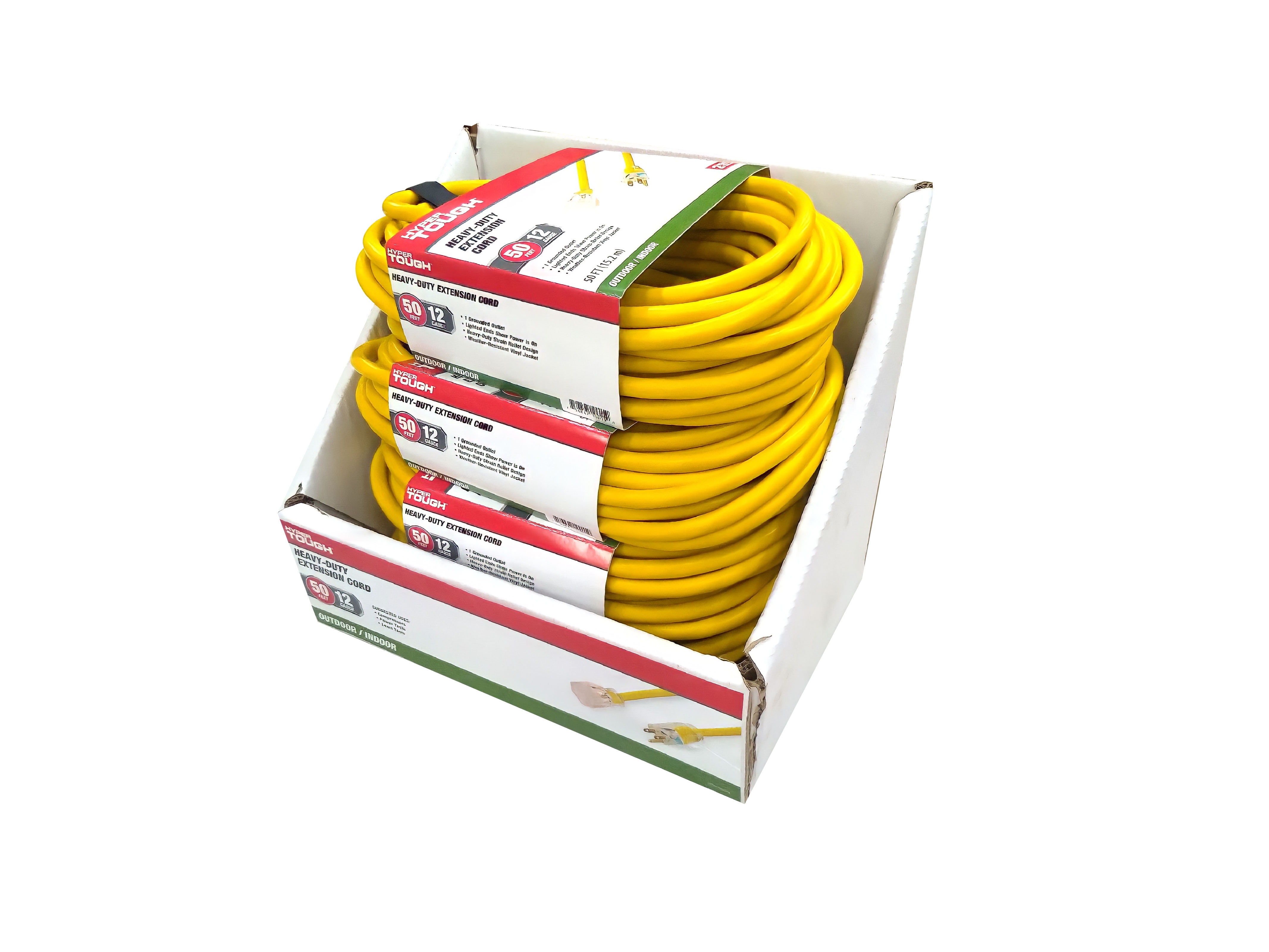 Hyper Tough Indoor/Outdoor Heavy Duty Extension Cord, 50’