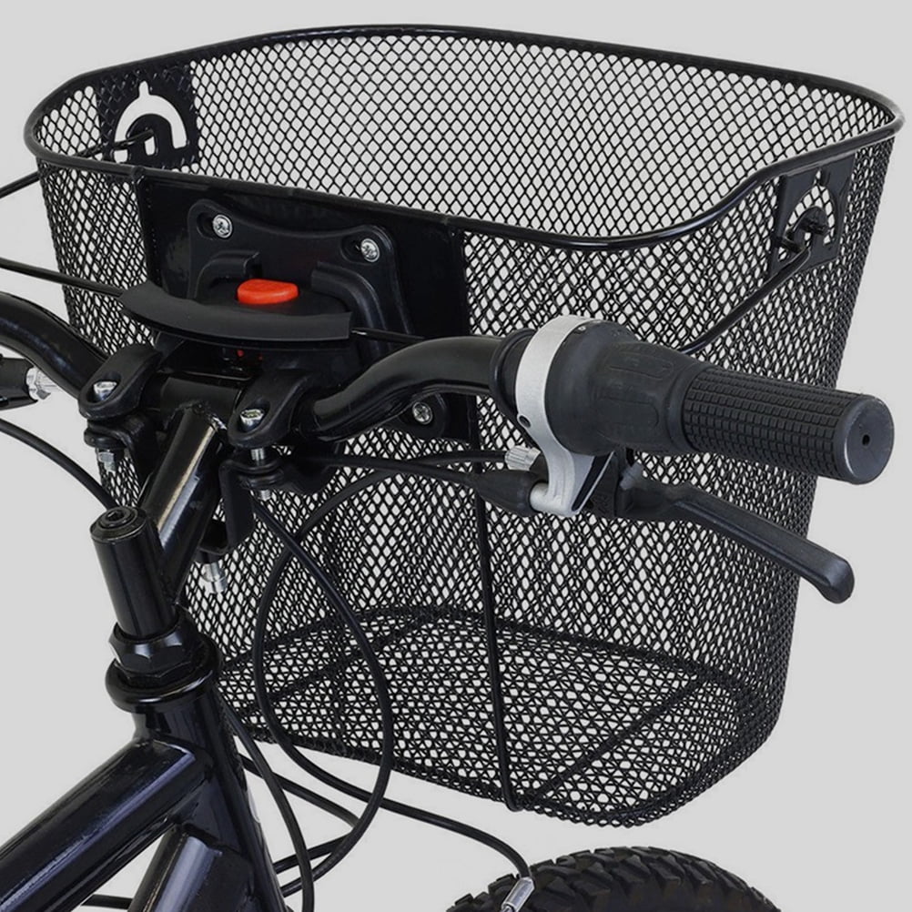 ELAYARD Black Large Capacity Front Frame Bike Basket 1-Pack Handlebar Storage Accessory for Cycling