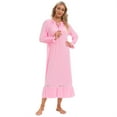 thumbnail image 2 of EFINNY Women Long Nightgowns Victorian Sleepwear Soft Long Sleeve Pajama Dress Vintage Loungewear, 2 of 6