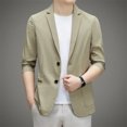 thumbnail image 5 of Traje de hombre pequeño casual primavera verano 2024 ultrafino corte entallado solo oeste ropa de protección solar cárdigan waffle, 5 of 5