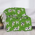 thumbnail image 3 of Yiaed Cows With Calfs Green Print Blanket Throw Blanket Soft Cozy Flannel Blanket for Home Bed Sofa Couch Chair-80"x60", 3 of 6