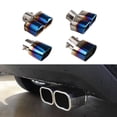 thumbnail image 2 of Car Exhaust Tip Stainless Steel Exhaust Tail Throat Square Tail Pipe For 2.5-inch Intake Exhaust Systems, 2 of 9