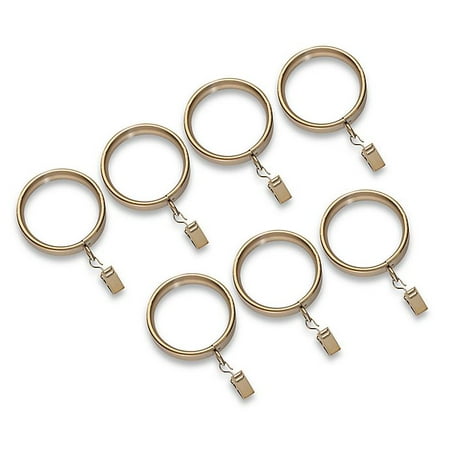 allen + roth 7-Pack Tobacco Wood Curtain Ring with Clip in the Curtain  Rings department at