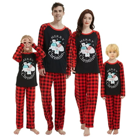 

Hupohoi Family Matching Pajama Sets Funny Santa Claus Xmas Clothes Lovely Nighty Child--Polar Bear 10Years