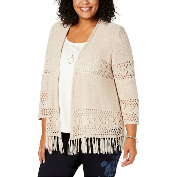 Style & Co. Womens Lace Knit Cardigan Sweater