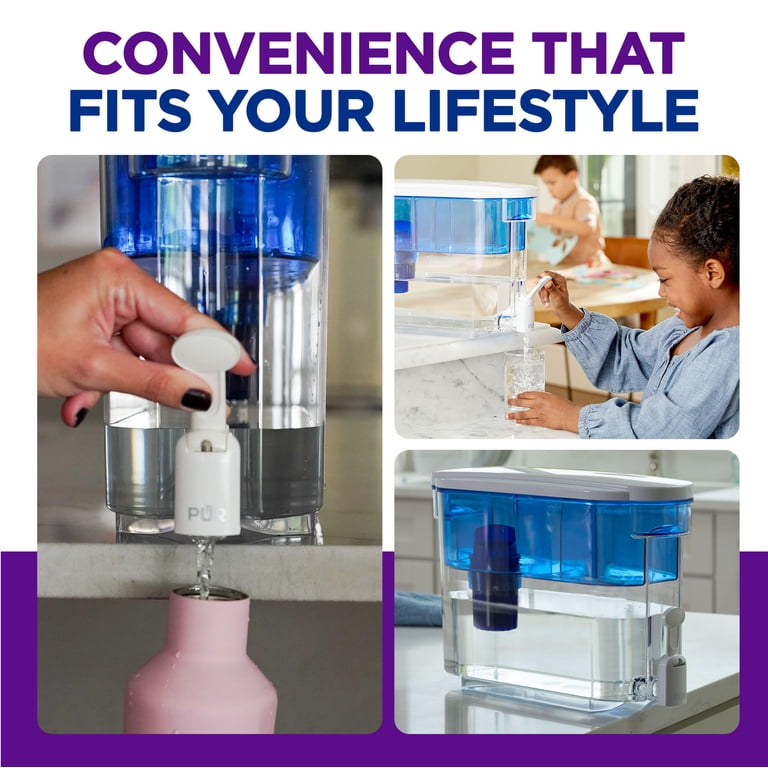 Large PUR 30 Cup Dispenser Water Filtration System, DS1800Z, Blue