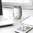 thumbnail image 3 of Floral 12oz Stainless Steel Insulated Wine Tumbler with Lid and Straw – Double Wall Vacuum Mug for Hot & Cold Drinks, 304 Steel Interior, Sweat-Free Design,Thanksgiving,Christmas, Spring,Flower, 3 of 5