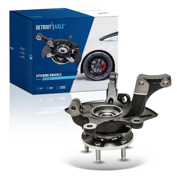 Detroit Axle - Front Left Steering Knuckle for 2005-2012 Ford Escape 2005-2011 Mazda Tribute Mercury Mariner,  Steering Knuckle & Wheel Bearing Hub 2006 2007 2008 2009 2010 Replacement