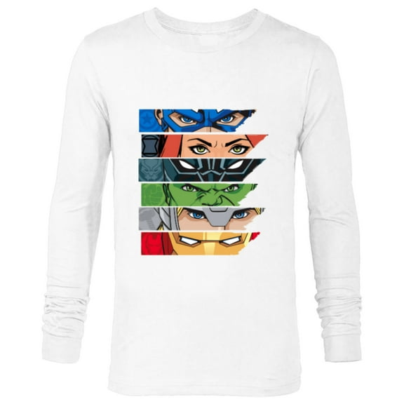 Marvel Avengers Super Hero Eyes - Long Sleeve T-Shirt for Men - Customized-White