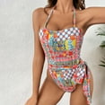 thumbnail image 6 of up to 30% off up to 60% off Gifts Usmixi One-Piece Swimsuits for Women Vintage Sexy Cut-out Halter Monokini Swimsuits Bathing Suits Sleeveless Tube Top Western Graphics Swimwears Red M Up to 65% off, 6 of 6