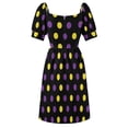 thumbnail image 5 of Purple and Gold Polka Dots Circles Sleeveless Dress summer dress daily luxury dresses, 5 of 6