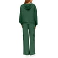 thumbnail image 4 of Huankd Womens Sweatsuits 2 Piece Outfits Fall Sweat Sets Lounge Hoodies and Cargo Pants Wide Leg with Pockets Army Green S, 4 of 5