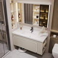 thumbnail image 3 of Light Luxury Bathroom Cabinets With Side Storage Ceramic Integrated Washbasin Bathroom Sink Cabinet Vanity Bathroom Furniture My Lux Decor Round, 3 of 30