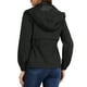 thumbnail image 3 of Chaqueta con capucha ligera para mujer Inspire Chic, con cierre frontal, ideal para senderismo, talla XL, color negro, 3 of 6