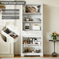 thumbnail image 2 of Homfa 70.9'' Tall Kitchen Pantry with 4 Doors, 2 Drawer Modern Freestanding Storage Cabinet for Dining Room Living Room, White, 2 of 8