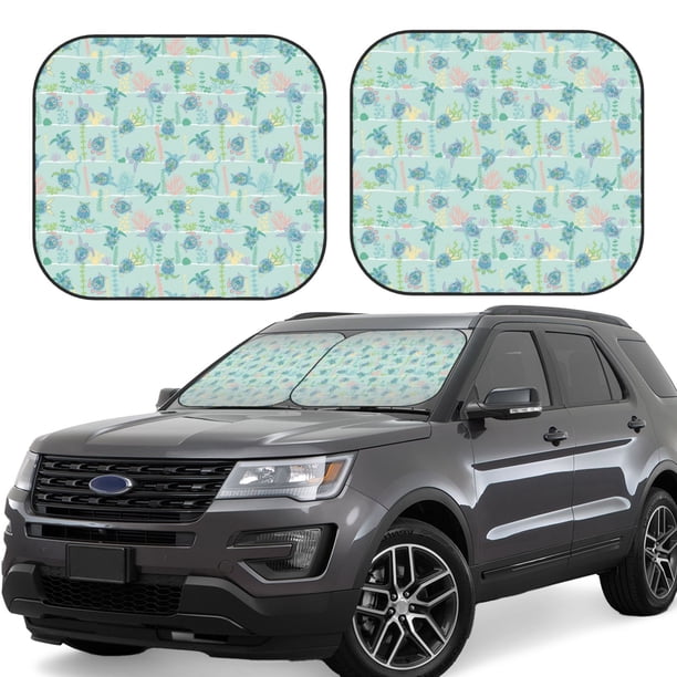 Balery Sea Turtle Parasol para parabrisas de coche de 2 piezas | Parasol plegable para parabrisas delantero de coche para la mayoría de sedanes-Large