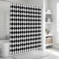 thumbnail image 4 of Shower Curtain Black Diamond Plaid Bathroom Curtains with Hooks, Waterproof Fabric White Geometric Check Bath Shower Curtains Set for Bathroom Bathtubs Decor 36x72 Inch, 4 of 8