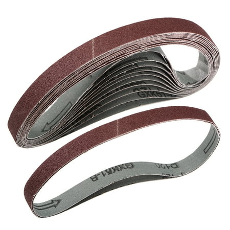 

1/2 x 18 (15mm x 452mm) Sanding Belt 120 Grit Aluminum Oxide 12pcs