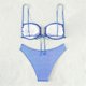 thumbnail image 4 of Gibobby Conjunto de Bikini para Mujer Bikini de cintura alta para mujer, diseño en forma de U, conjunto de Bikini con cordones, traje de baño, ropa inter(Azul,X-CH), 4 of 5