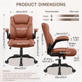 thumbnail image 3 of COOLHUT Leather Office Chair, Big and Tall Office Chair 400LBS Wide Seat Ergonomic Computer Desk Chair High Back Executive Leather Chair Adjustable Task Chair Lumbar Back with 8-Year Warranty, Brown, 3 of 10