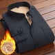 thumbnail image 1 of pstuiky Camisas casuales de manga larga para hombre, Camisa informal de manga larga con solapa y botones para hombre, color liso, a la moda, con forro polar camisetas de hombre l, 1 of 6
