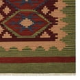 thumbnail image 5 of Rugsotic Carpets Hand Woven Kilim Area Rug, 10'x13', Burgundy Olive, Wool, Flat Weave, Low Pile, Rectangle, Contemporary Design, 5 of 5