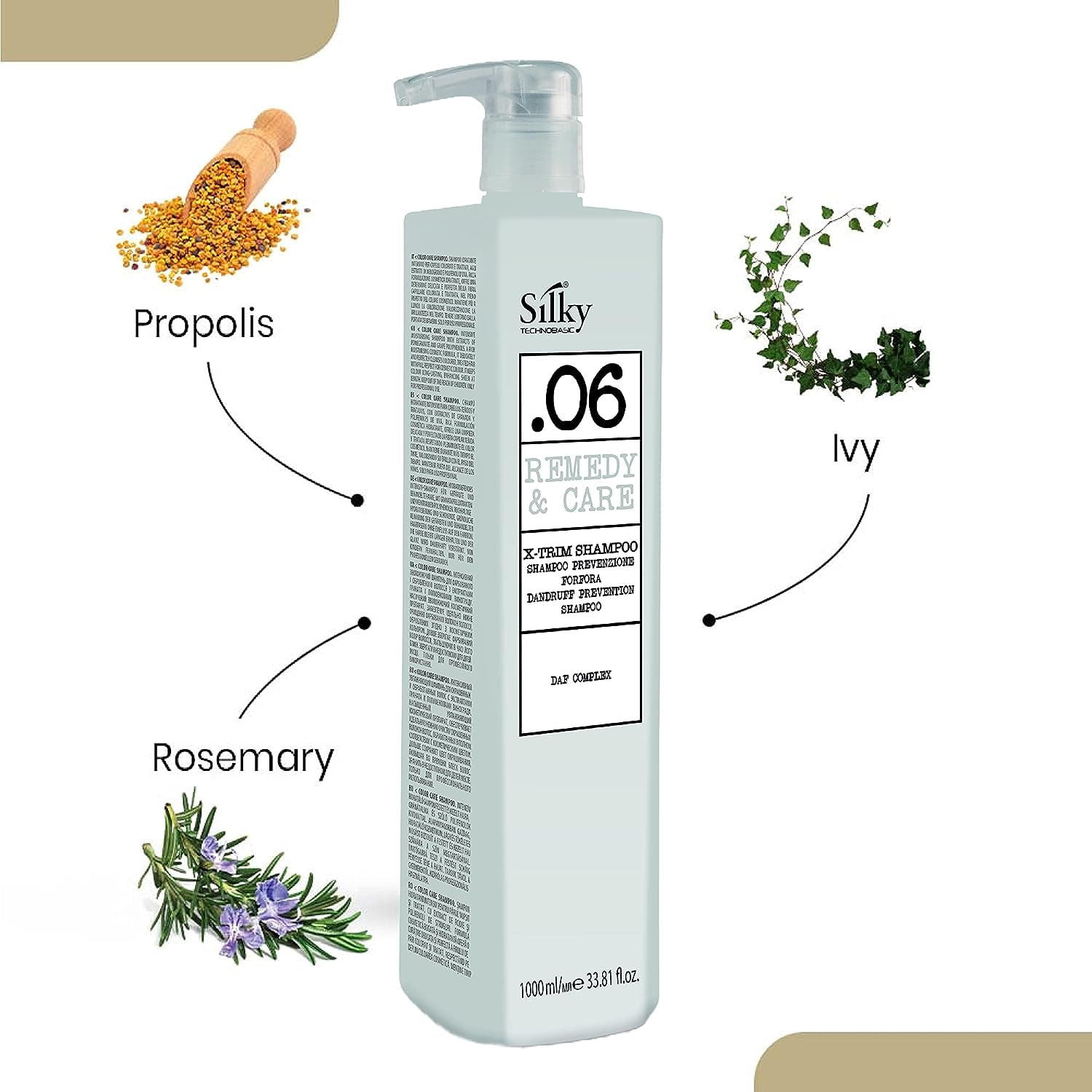 SILKY .06 X-TRIM SHAMPOO ANTI- DANDRUFF with Micro-Granules and Rosemary Extracts for Deep Cleansing and Scalp Balance (1000 ML)/33.8oz