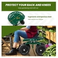 thumbnail image 6 of Garden Seat with Wheels, Heavy-Duty Utility Stool Cart with Adjustable 11"-16" Height & 360° Rotatable, Rolling Garden Cart with Seat for Lawn Planting, Yard Work, Patio Gardening (Green), 6 of 6