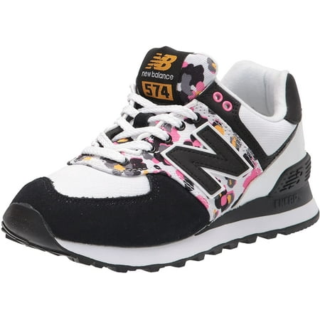 New Balance Womens 574 V2 Floral Camo Sneaker 5.5 White/Black