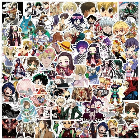 Anime Mixed Stickers100 Pcs Vinyl Waterproof Stickers for Laptop Water Bottles for Hydro Flask Skateboard Computer Phone Anime Sticker Pack for Kids/Teen(Anime Mixed Stickers)