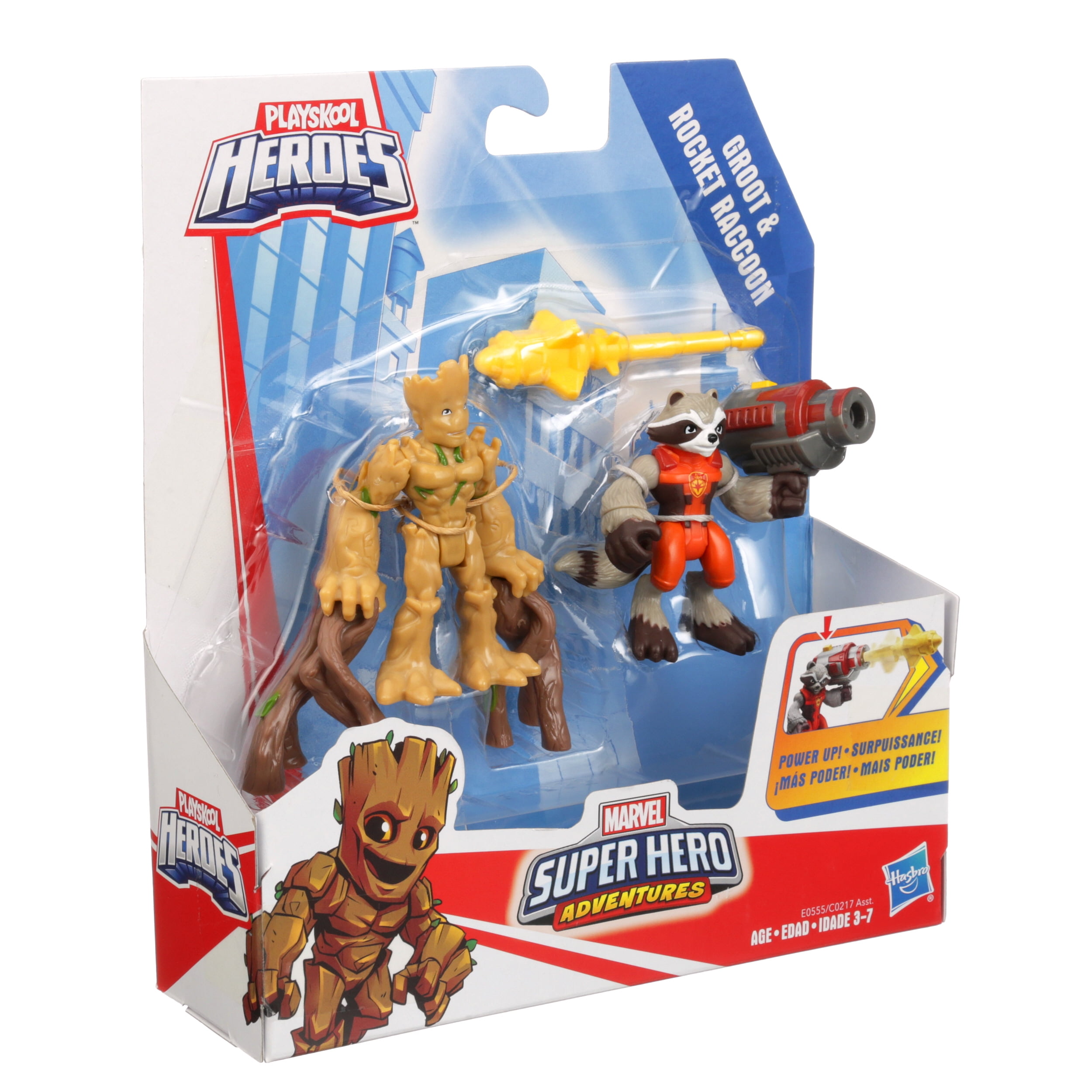 playskool heroes marvel super hero adventures groot and rocket raccoon