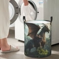 thumbnail image 6 of KLL Forest Stone-Colored Dragon Waterproof Foldable Laundry Hamper Bucket with Handles for Storage Bin,Kids Room,Home Organizer (Medium ), 6 of 7